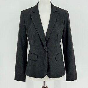 Banana Republic Womens Dark Gray Blazer Jacket 6P Petite Polyester Blend
